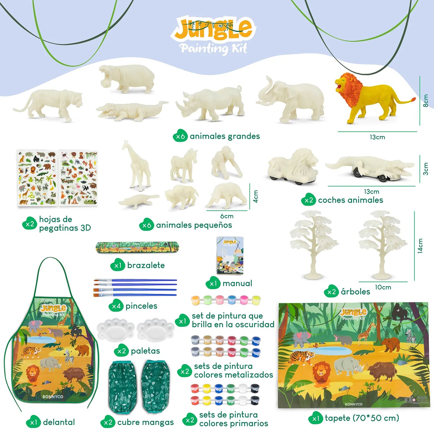 Figuras de Animales de la Jungla para Pintar