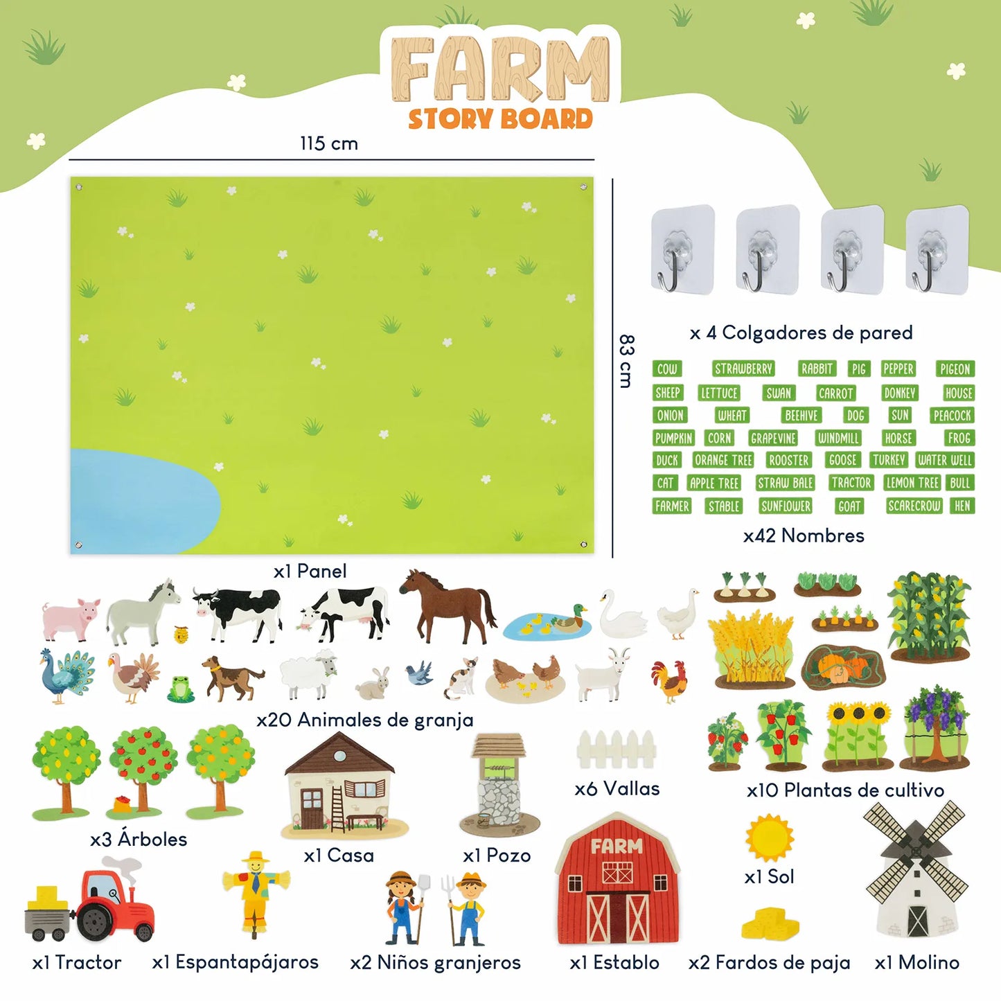 Panel Sensorial de Fieltro de la Granja