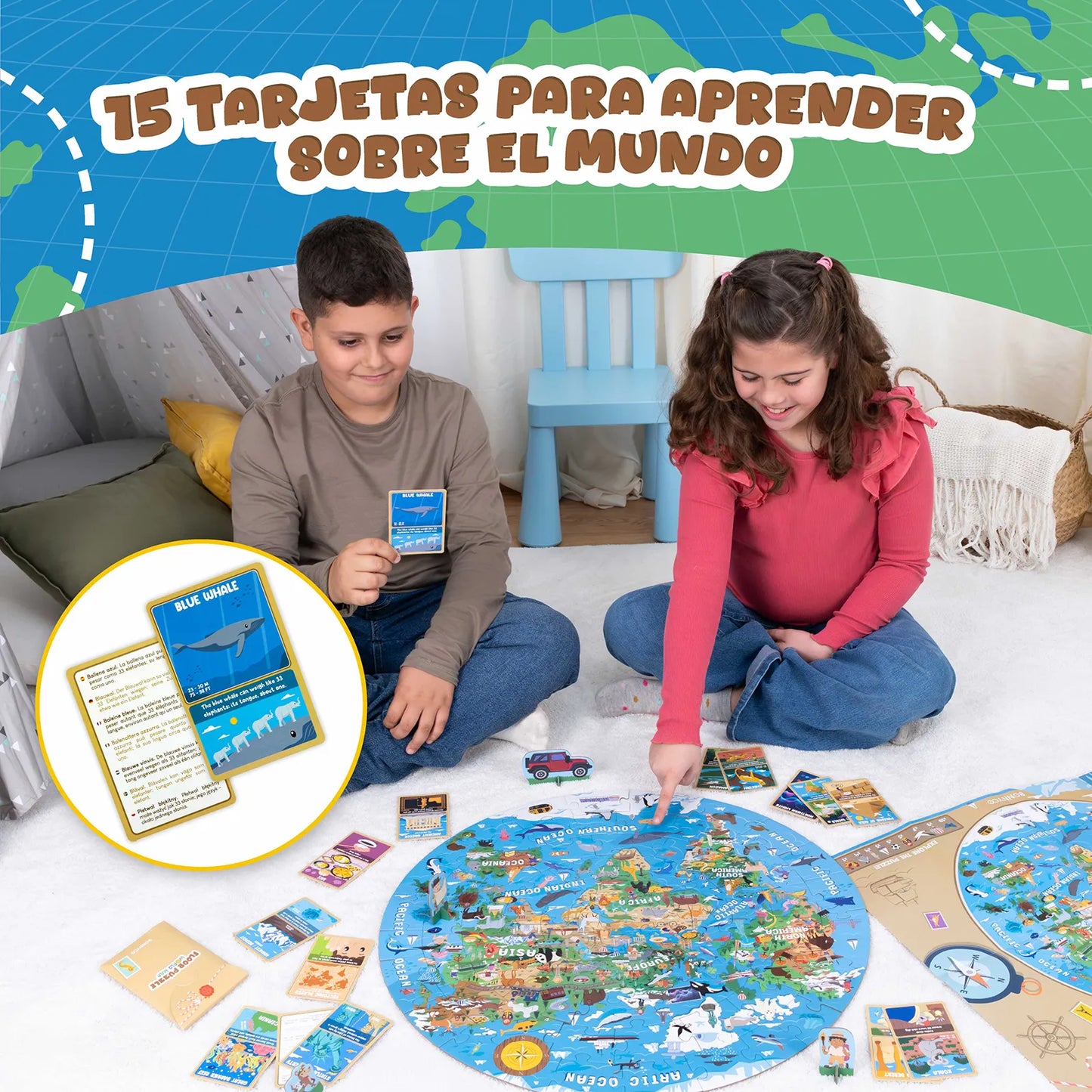 Puzzle XXL de 70 Piezas - Mapa del Mundo