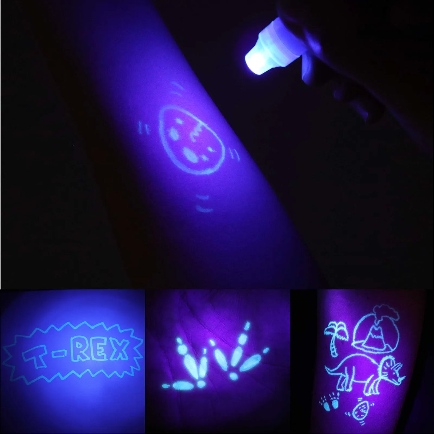 Cuadernos con Rotuladores de Tinta Invisible y Luz UV - Dinosaurios