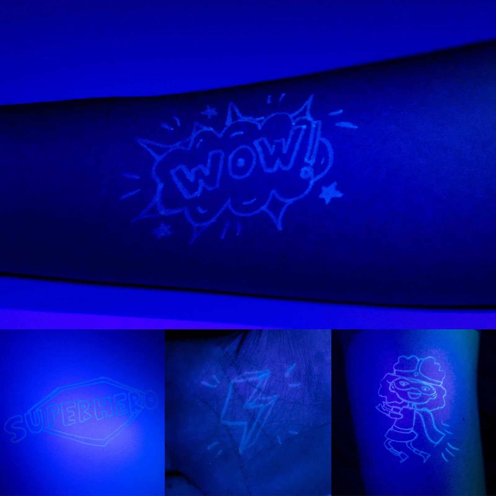 Cuadernos con Rotuladores de Tinta Invisible y Luz UV - Superhéroes