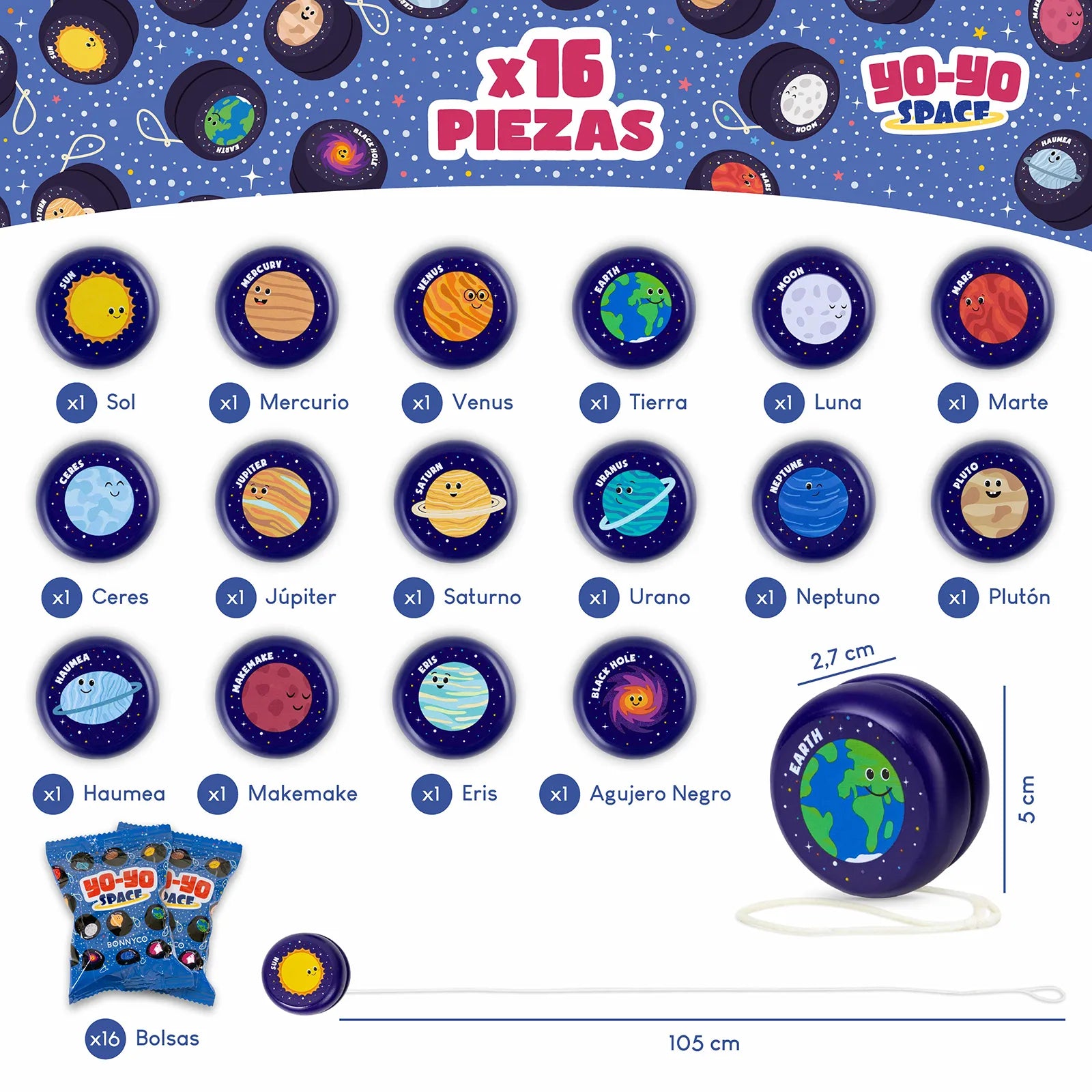 Yoyós de Madera - Espacio