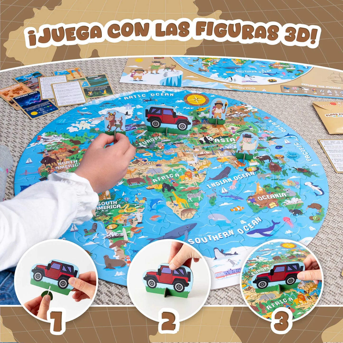 Puzzle XXL de 70 Piezas - Mapa del Mundo