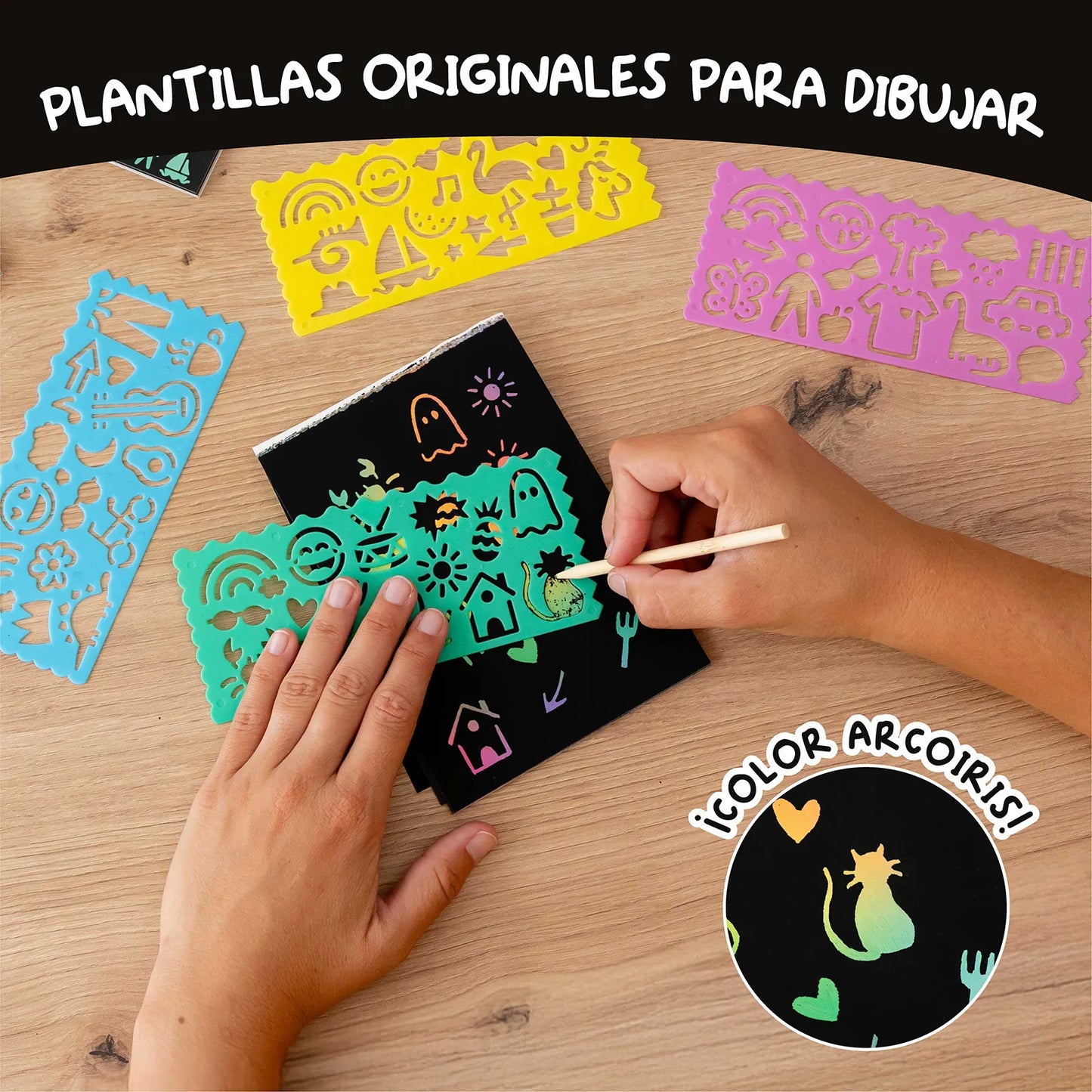 Cuadernos para Rascar con Plantillas