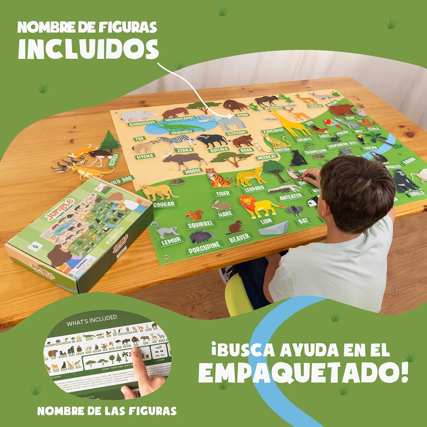 Panel Sensorial de Fieltro de la Jungla