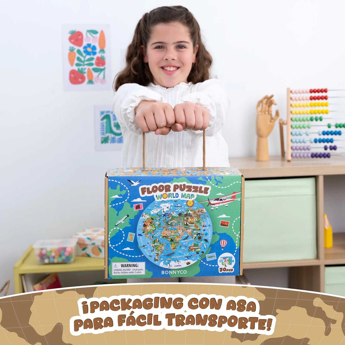 Puzzle XXL de 70 Piezas - Mapa del Mundo