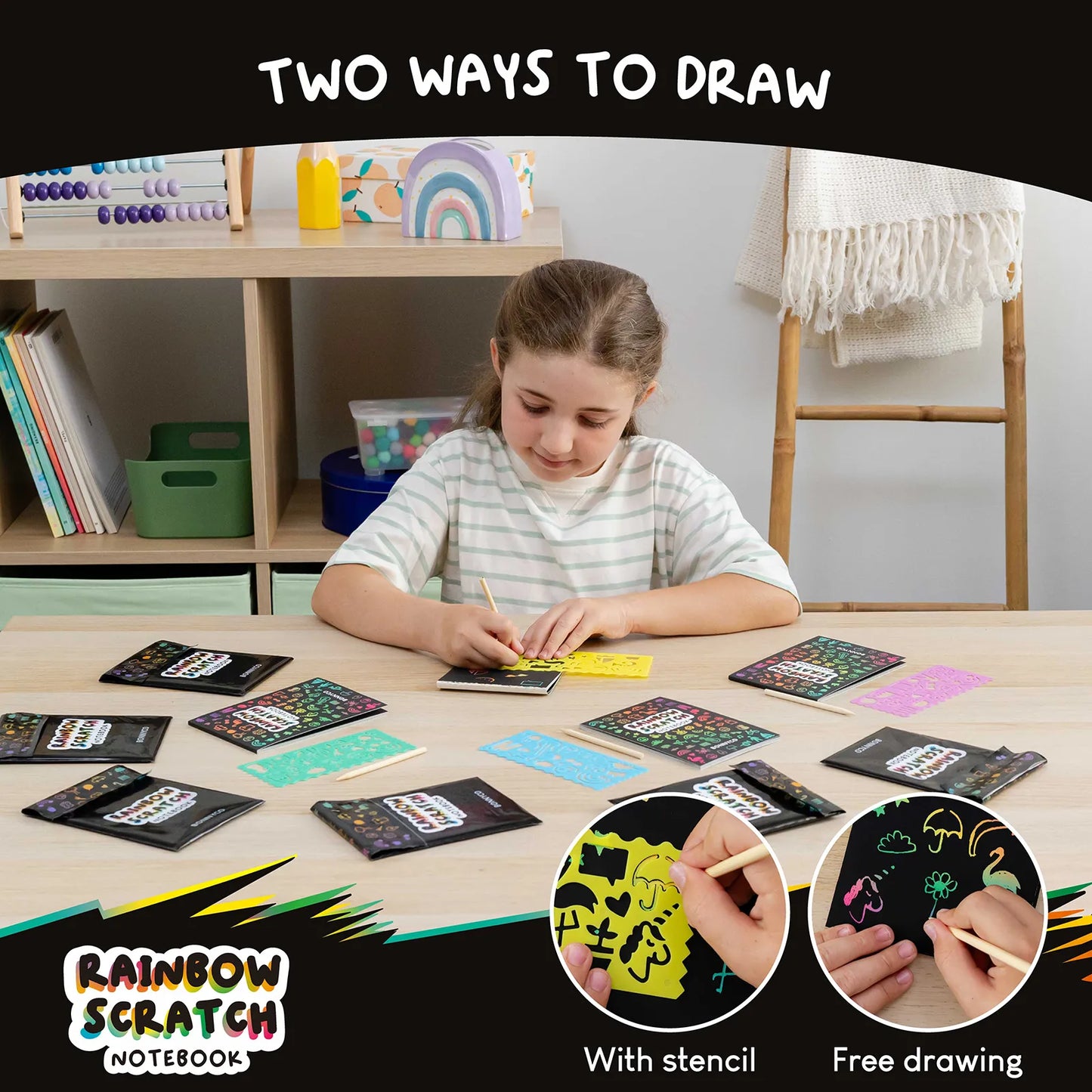 Cuadernos para Rascar con Plantillas