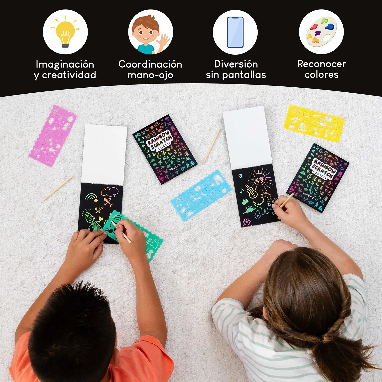 Cuadernos para Rascar con Plantillas