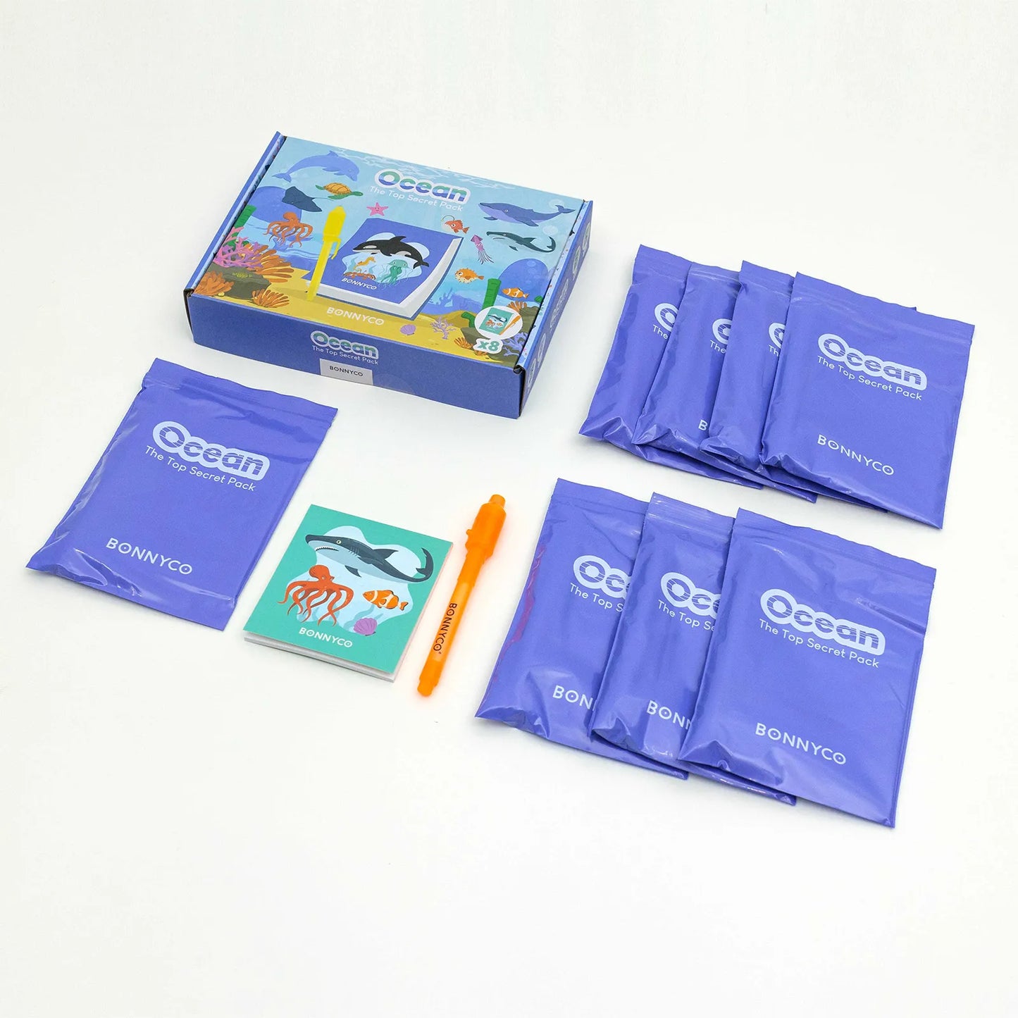 Cuadernos con Rotuladores de Tinta Invisible y Luz UV - Océano