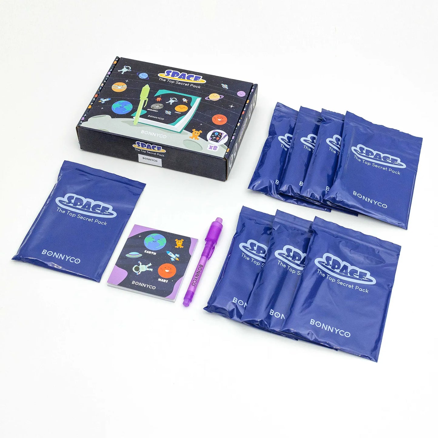 Cuadernos con Rotuladores de Tinta Invisible y Luz UV - Espacio