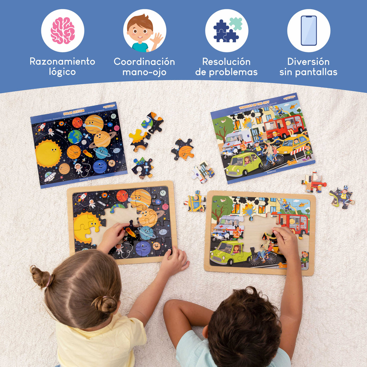 Puzzles de Madera de 24 Piezas con Diferentes Escenas