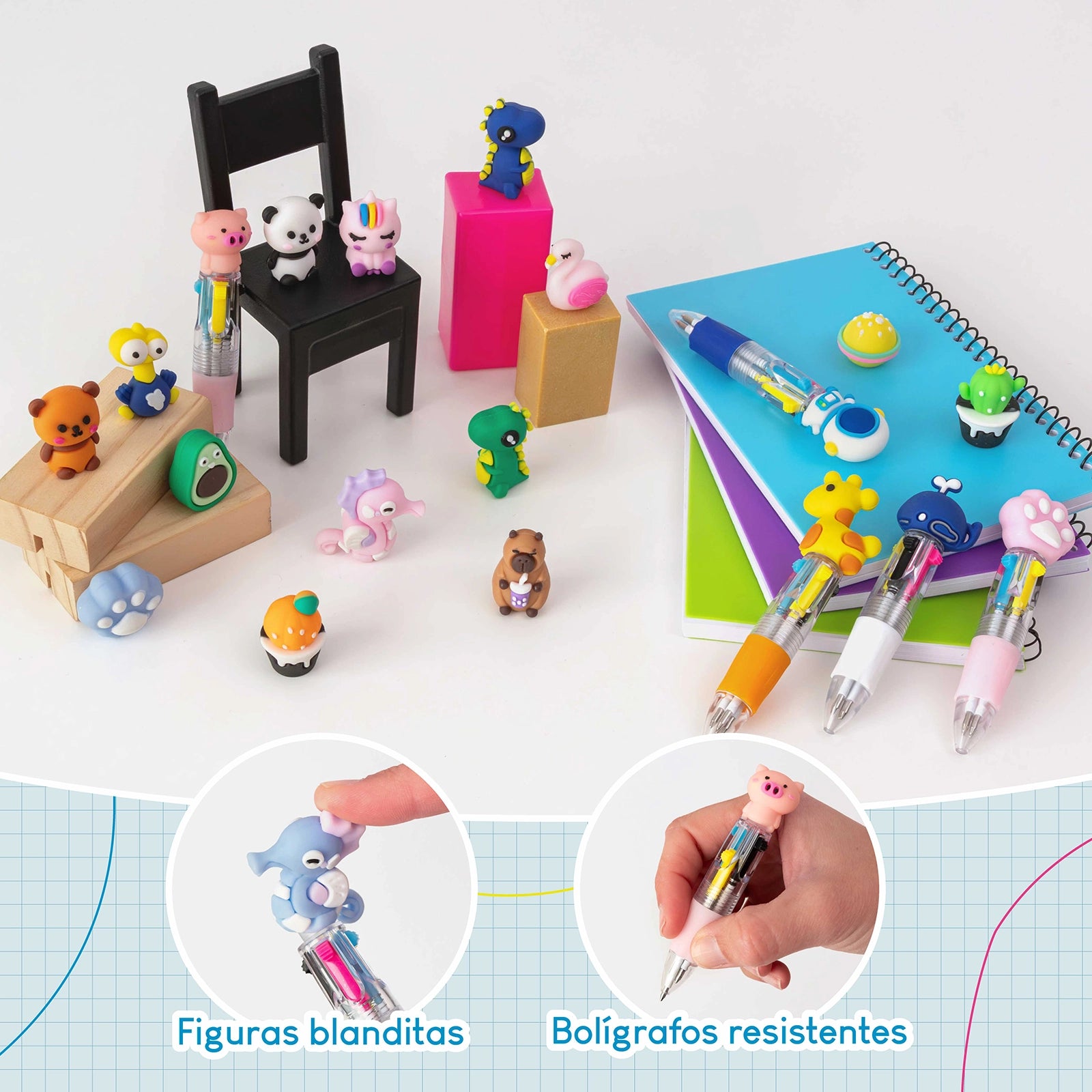 Bolígrafos Multicolor con Figuras