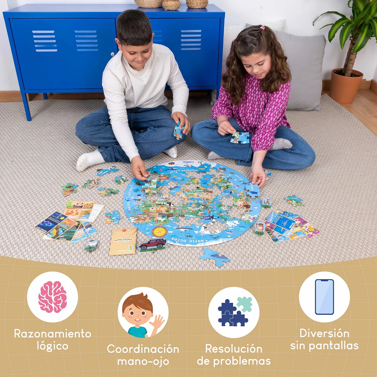 Puzzle XXL de 70 Piezas - Mapa del Mundo
