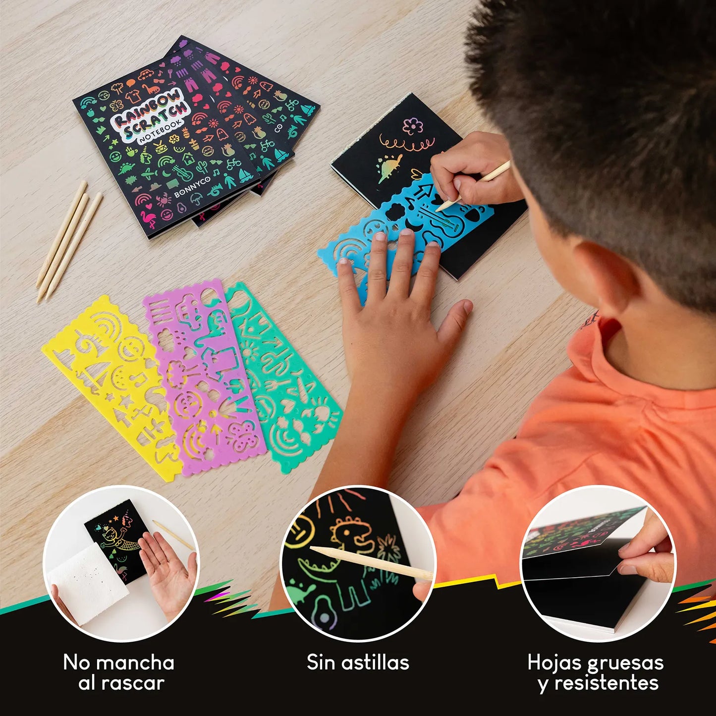 Cuadernos para Rascar con Plantillas