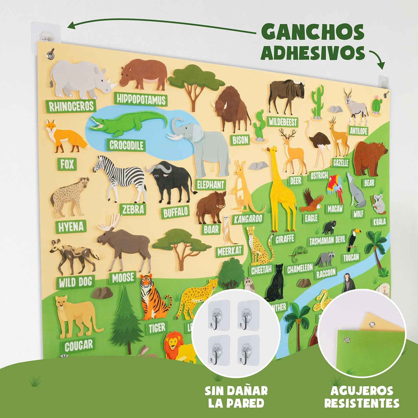 Panel Sensorial de Fieltro de la Jungla