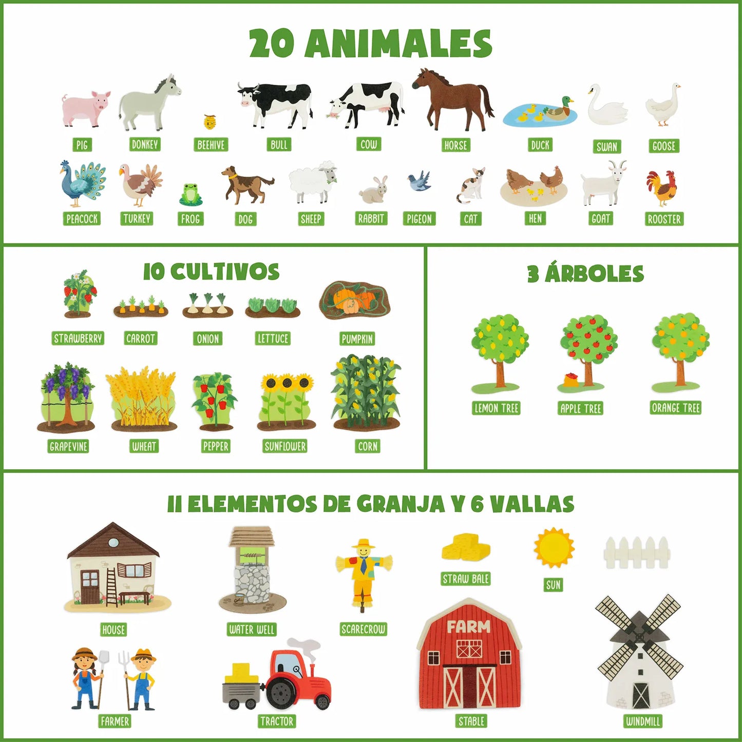 Panel Sensorial de Fieltro de la Granja