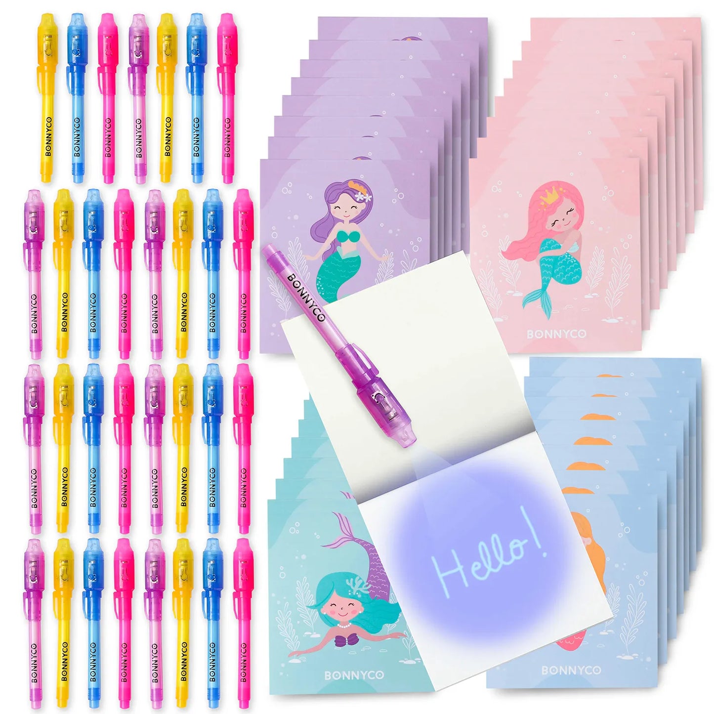 Cuadernos con Rotuladores de Tinta Invisible y Luz UV - Sirenas