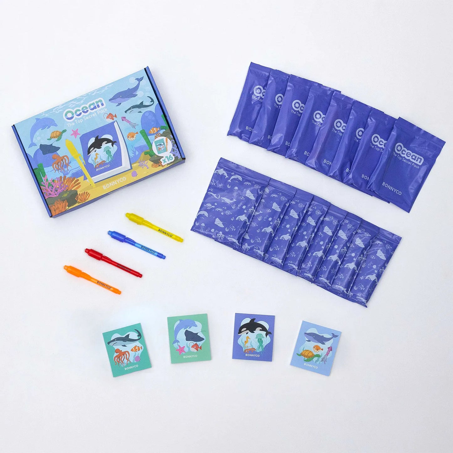 Cuadernos con Rotuladores de Tinta Invisible y Luz UV - Océano