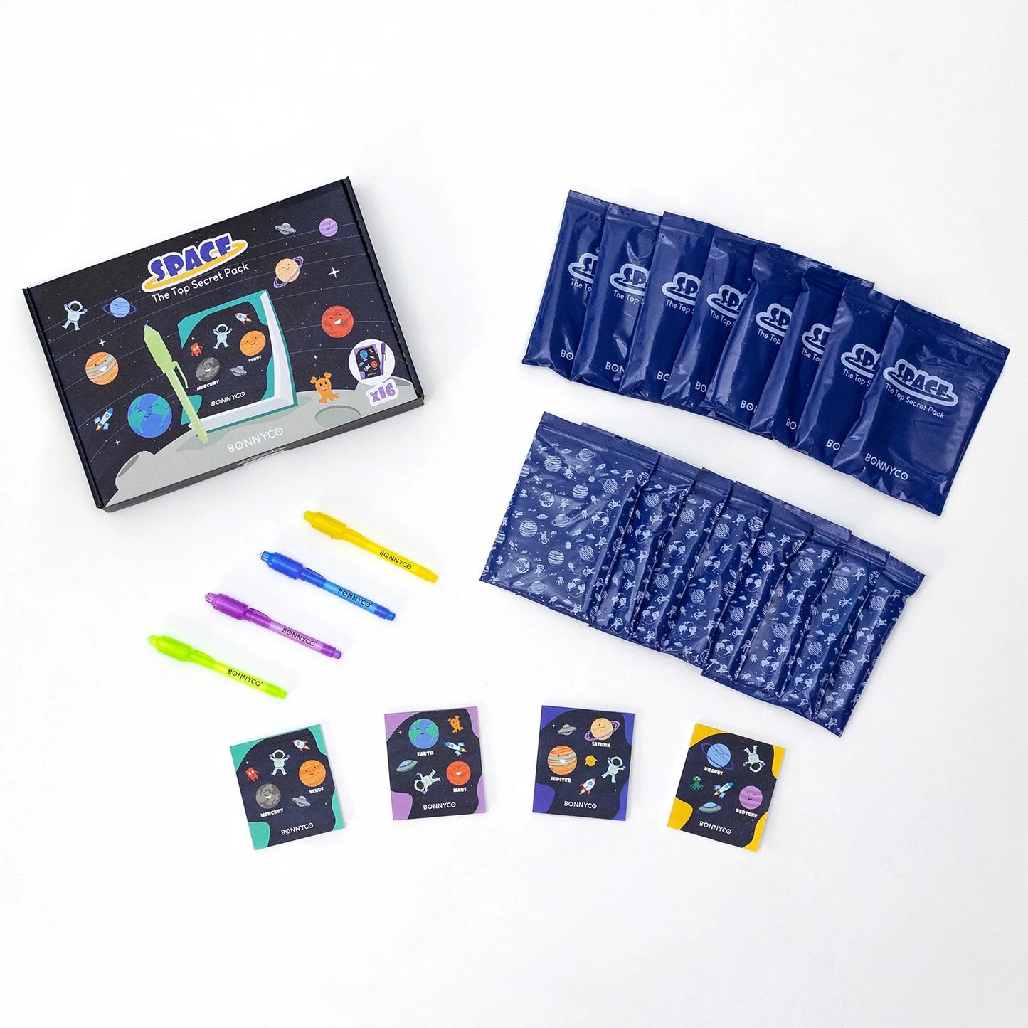 Cuadernos con Rotuladores de Tinta Invisible y Luz UV - Espacio