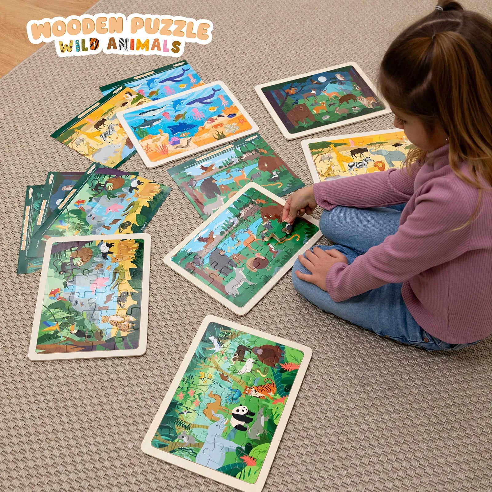 Puzzles de Madera de 24 Piezas con Animales