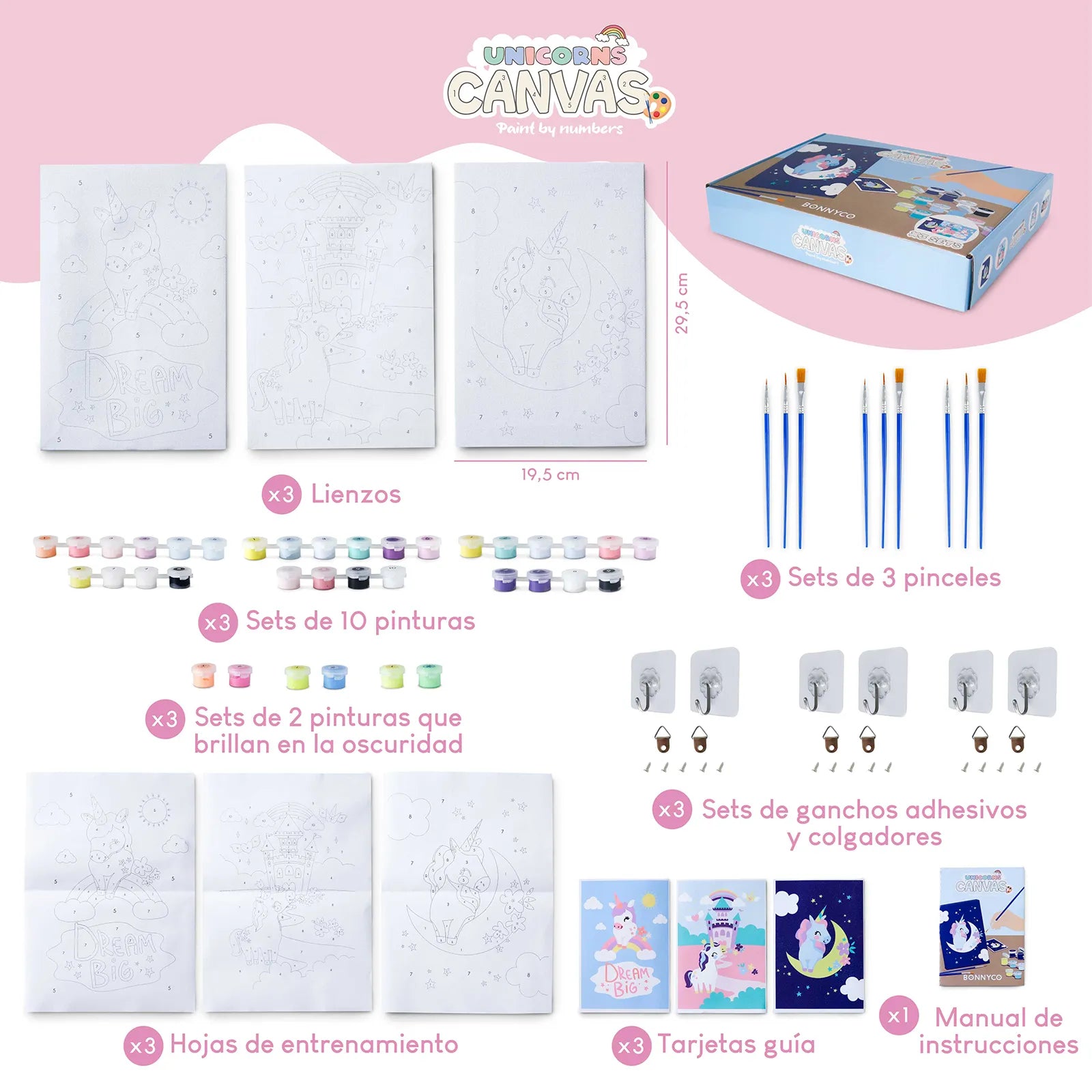Paquete De 6 Pinturas De Unicornio Por Números Para Niños | Envío Gratis