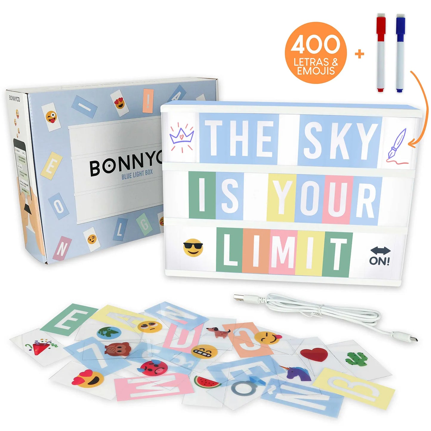 Caja de Luz con Letras - Blue