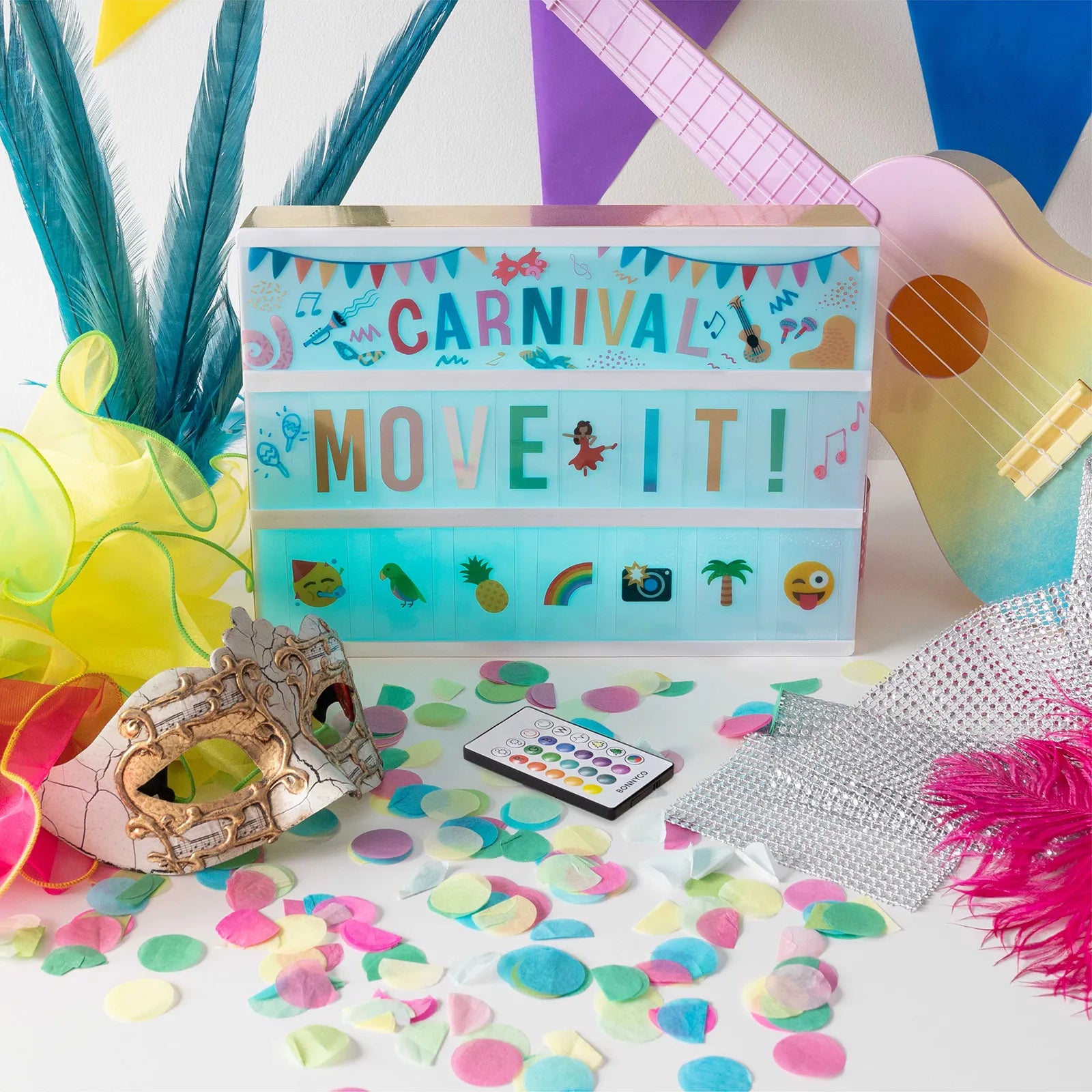 Caja de Luz con Letras - Shiny Gold