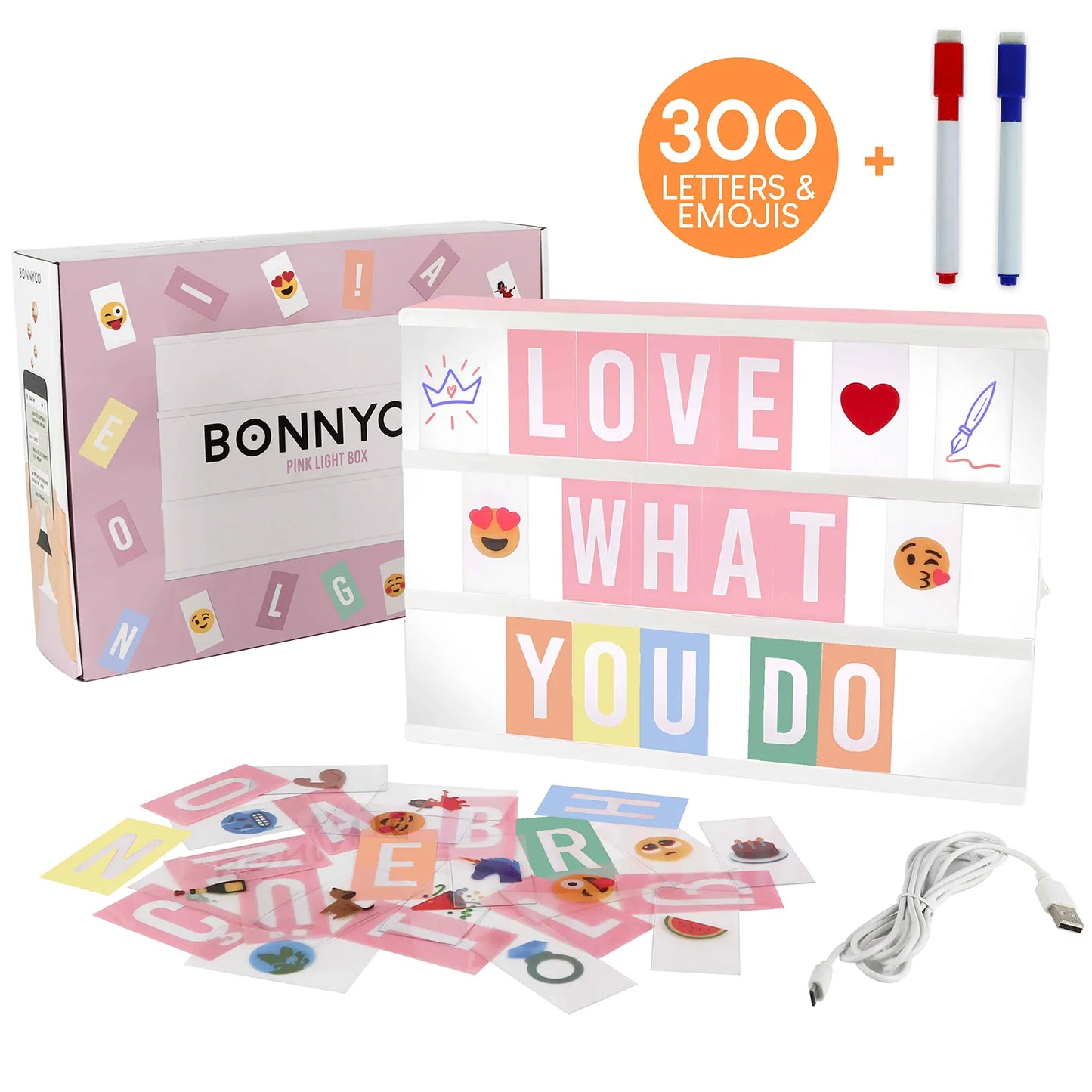 Caja de Luz con Letras - Pink