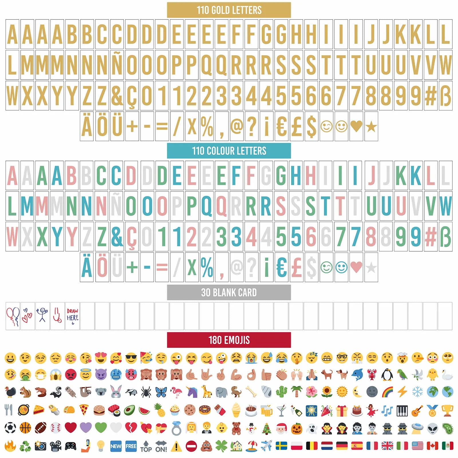 Caja de Luz con Letras - Shiny Gold