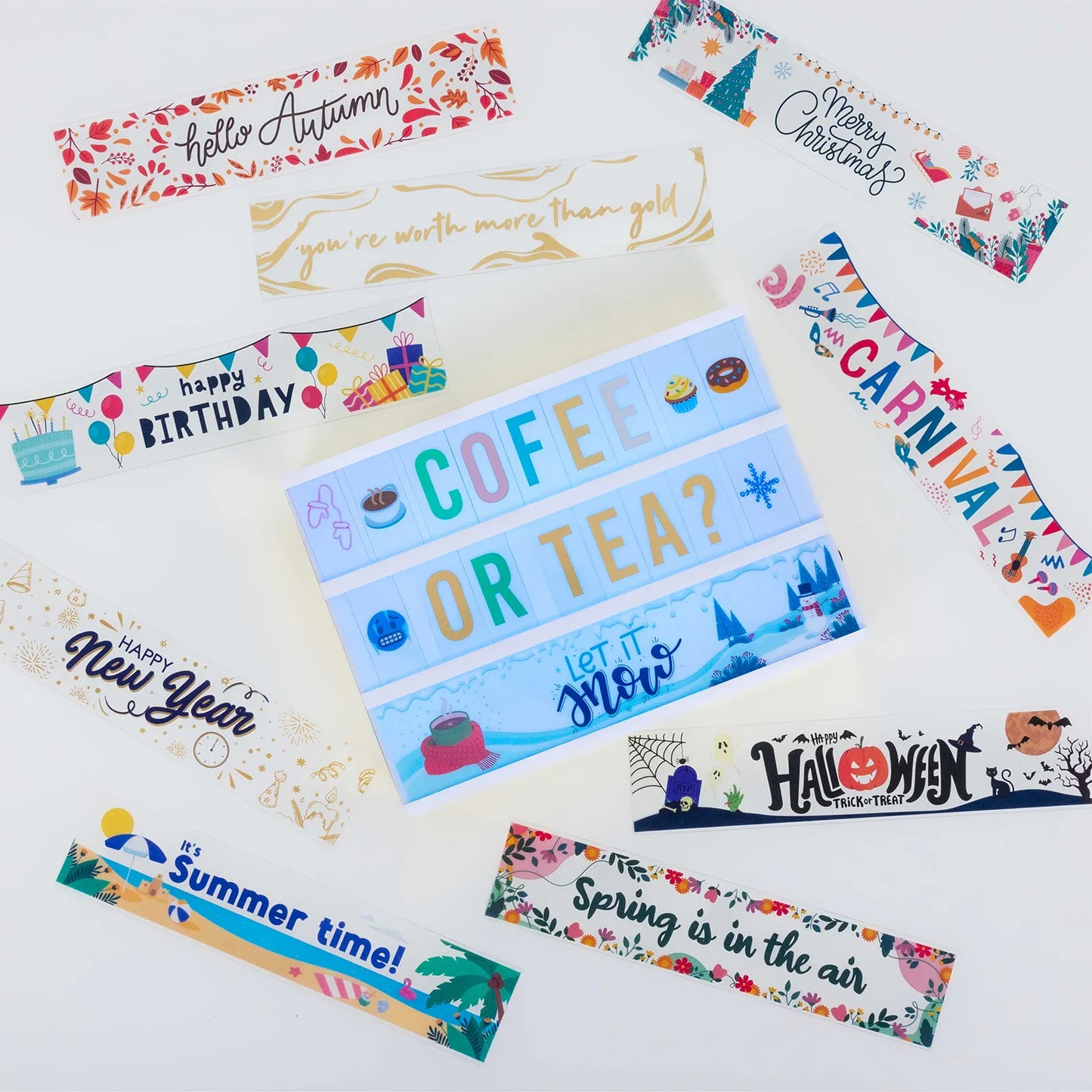 Caja de Luz con Letras - Shiny Gold