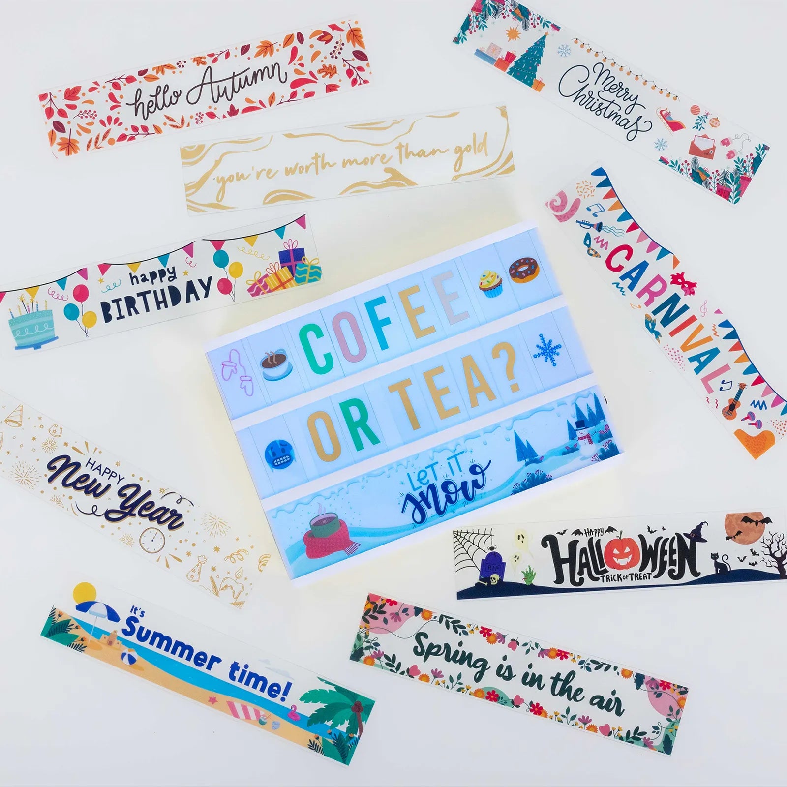 Caja de Luz con Letras - Shiny Gold