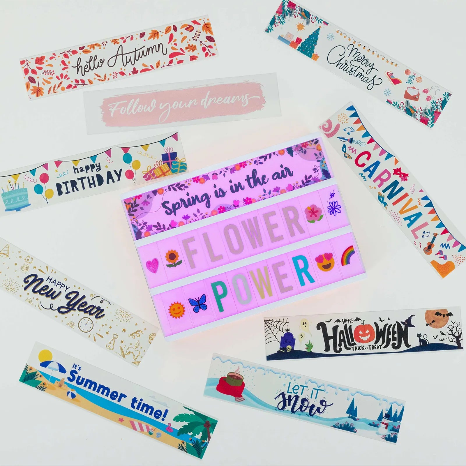 Caja de Luz con Letras - Shiny Pink