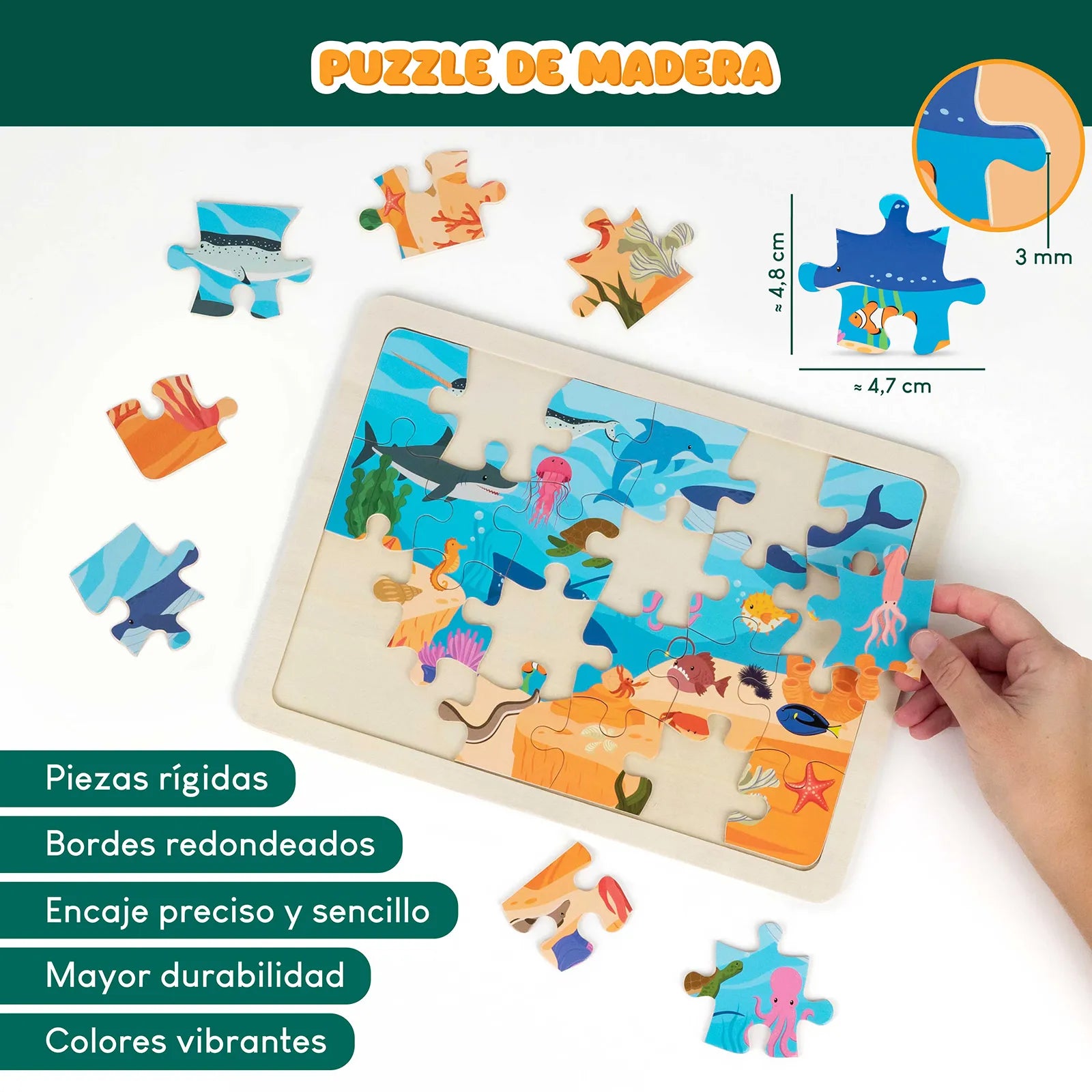 Puzzles de Madera de 24 Piezas con Animales