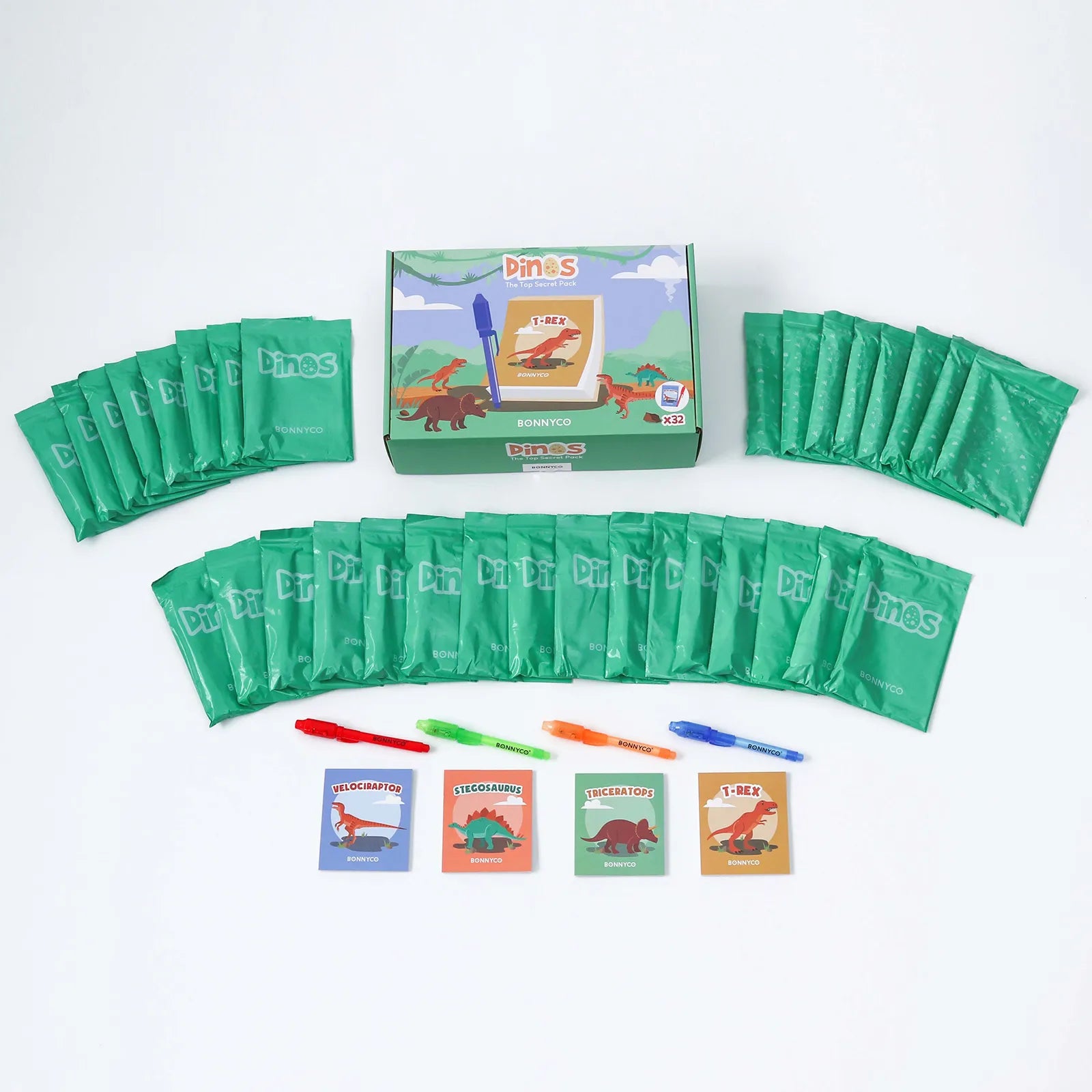 Cuadernos con Rotuladores de Tinta Invisible y Luz UV - Dinosaurios