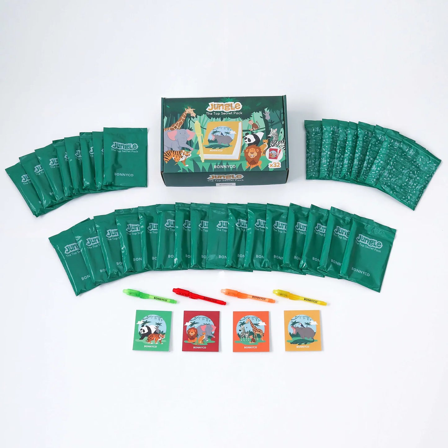 Cuadernos con Rotuladores de Tinta Invisible y Luz UV - Jungla