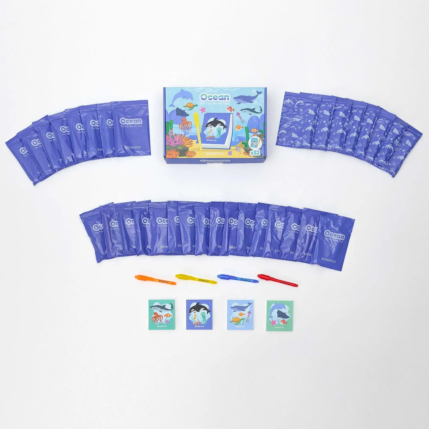 Cuadernos con Rotuladores de Tinta Invisible y Luz UV - Océano