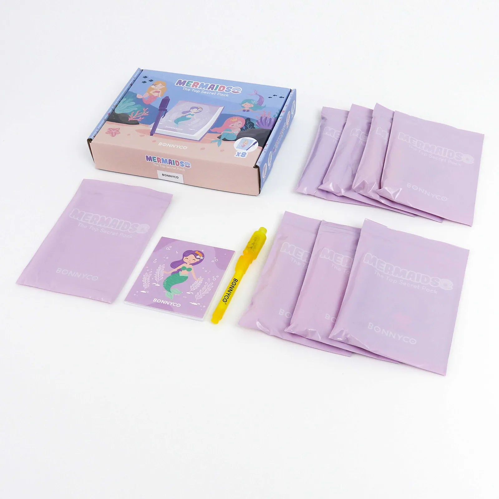 Cuadernos con Rotuladores de Tinta Invisible y Luz UV - Sirenas