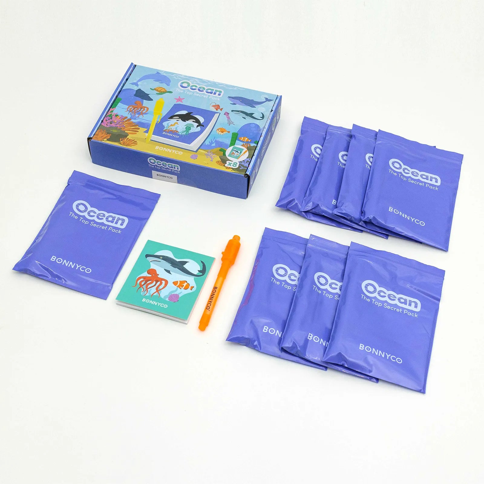 Cuadernos con Rotuladores de Tinta Invisible y Luz UV - Océano