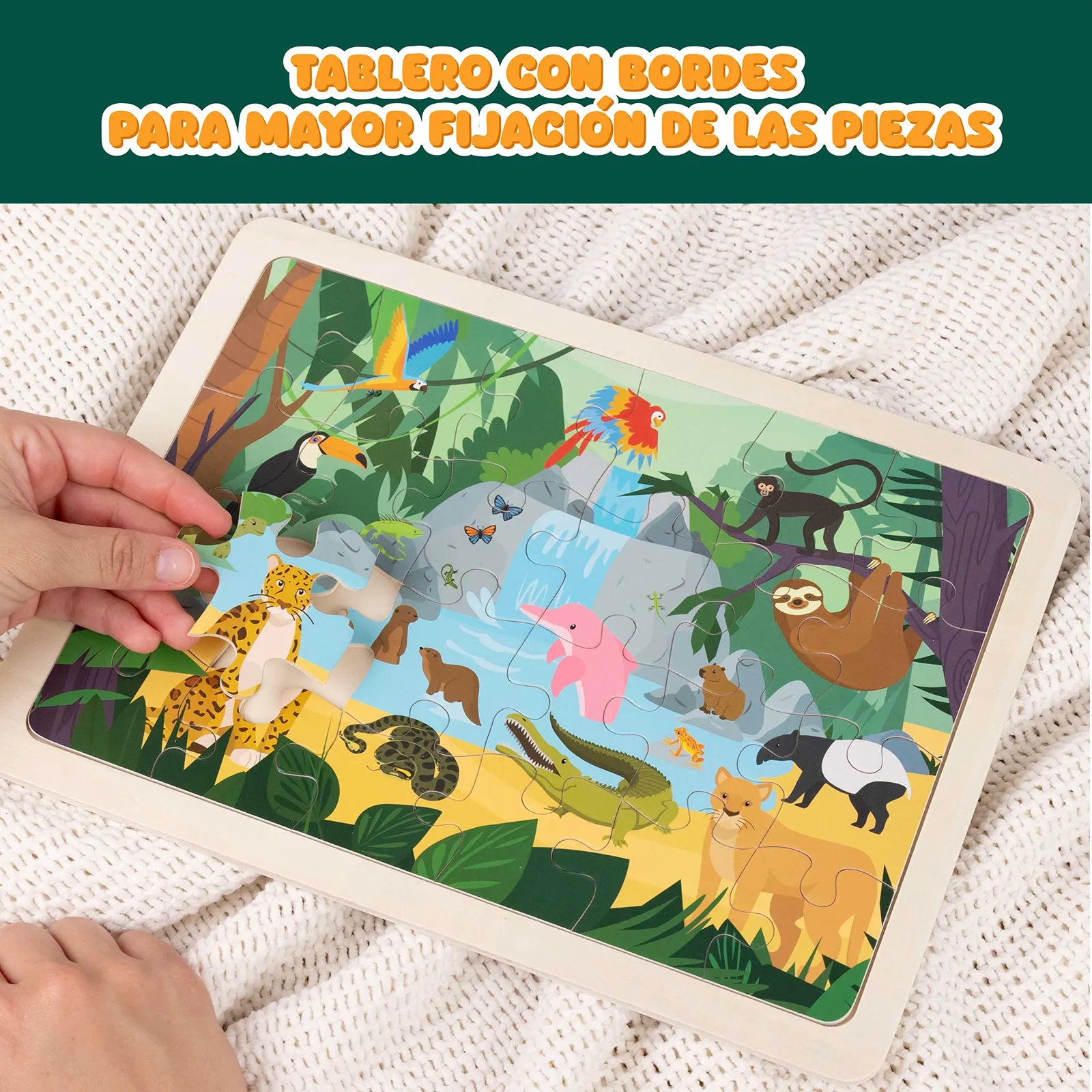 Puzzles de Madera de 24 Piezas con Animales