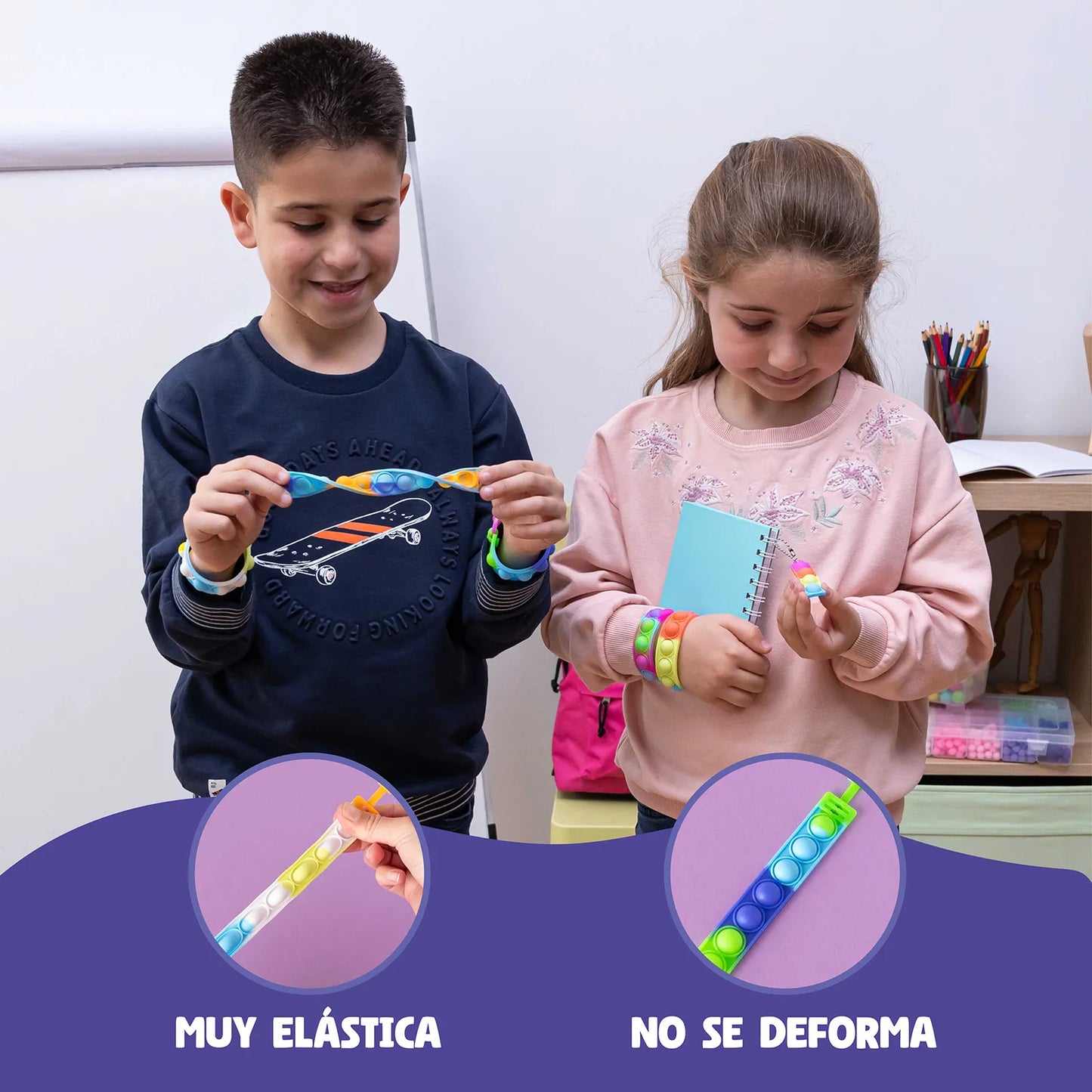 Pulseras Pop It con Llaveros