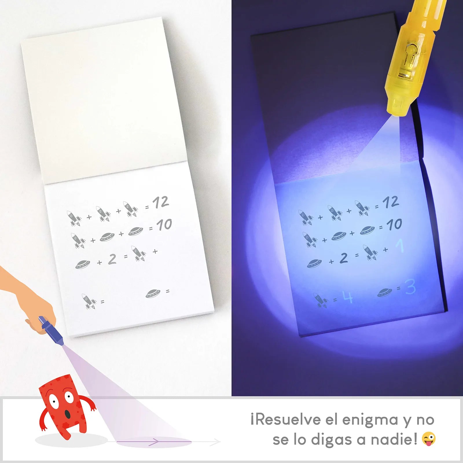 Cuadernos con Rotuladores de Tinta Invisible y Luz UV - Espacio