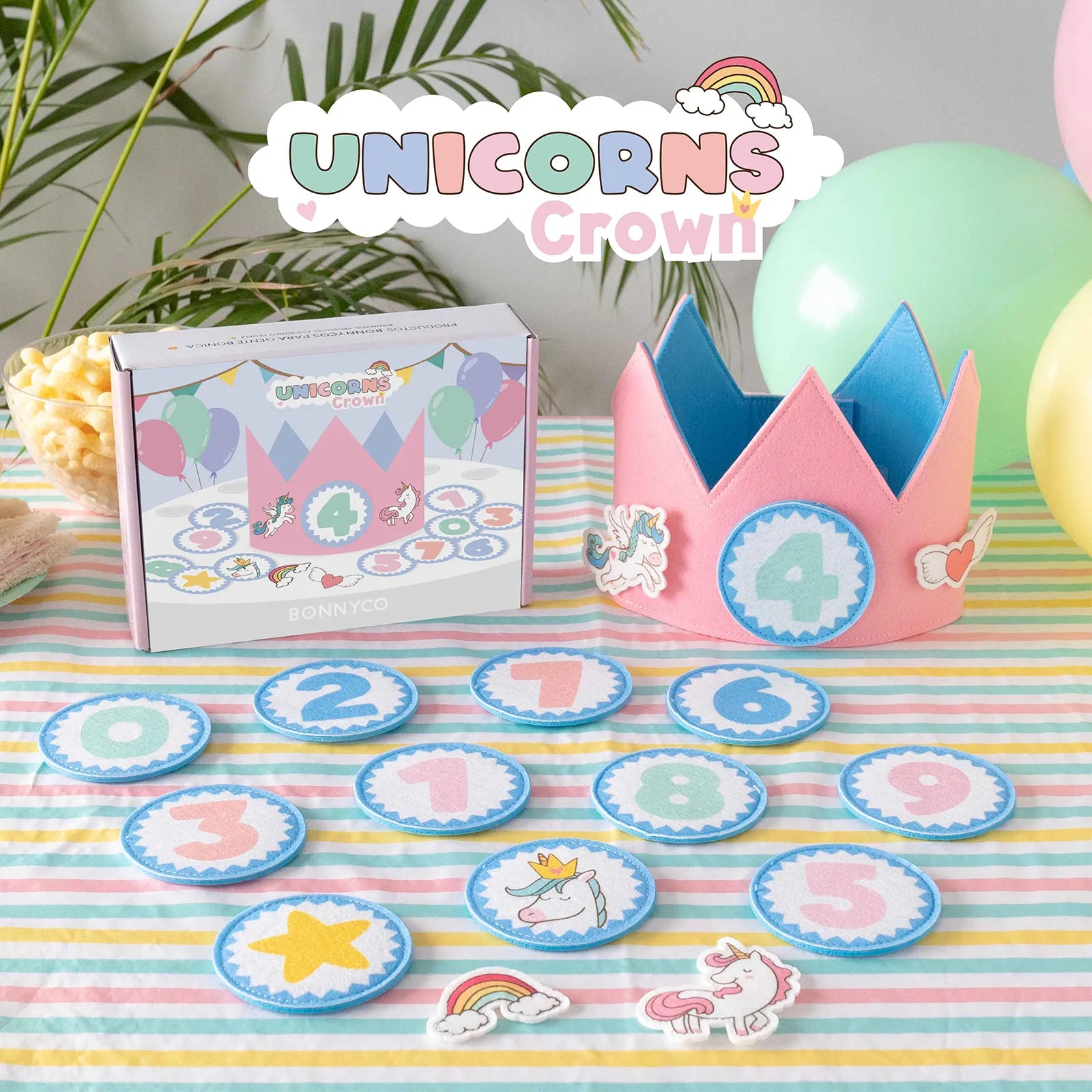 Corona de Cumpleaños - Unicornios
