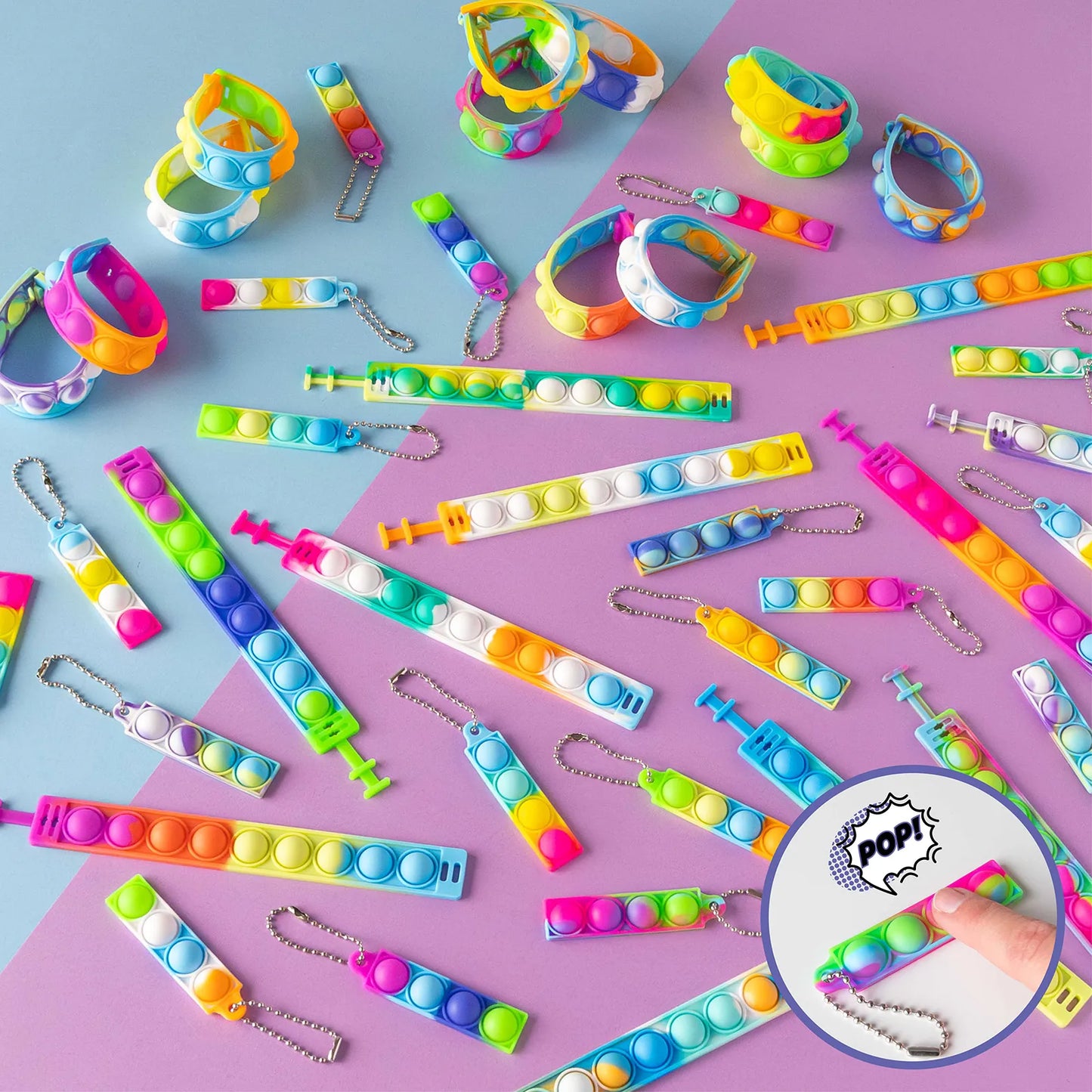Pulseras Pop It con Llaveros