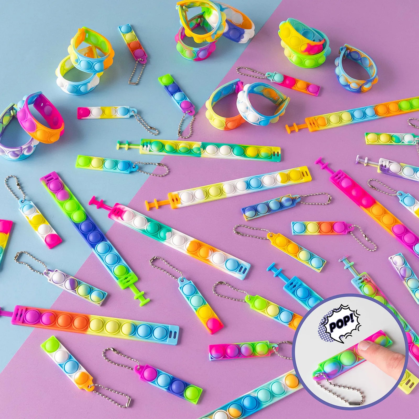 Pulseras Pop It con Llaveros