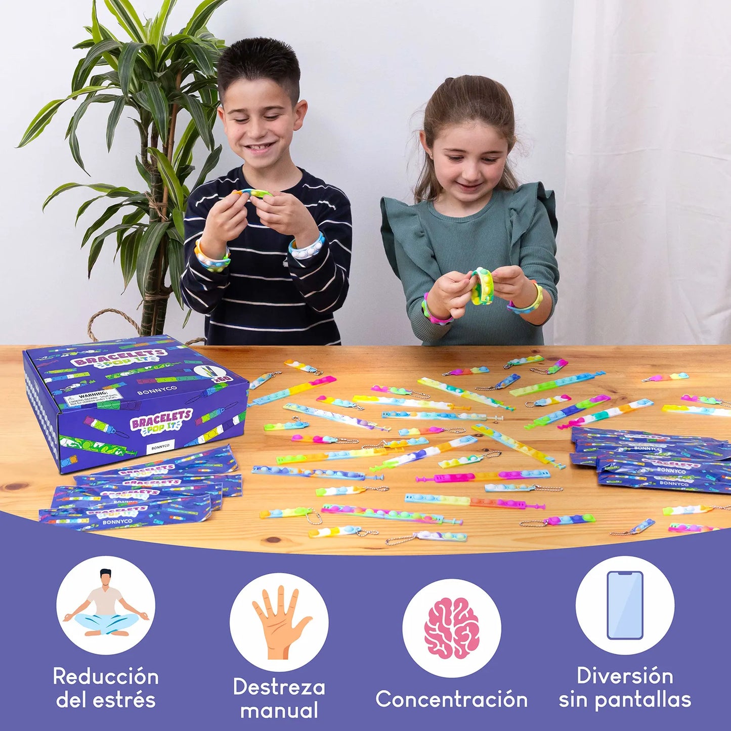 Pulseras Pop It con Llaveros