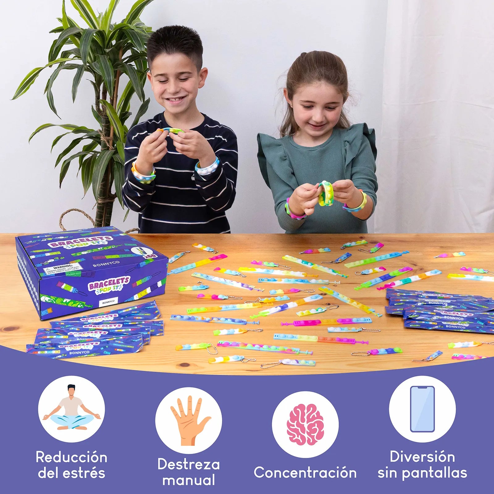 Pulseras Pop It con Llaveros