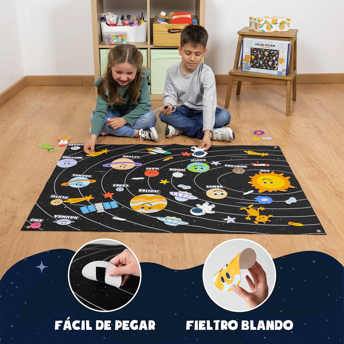 Panel Sensorial de Fieltro del Sistema Solar