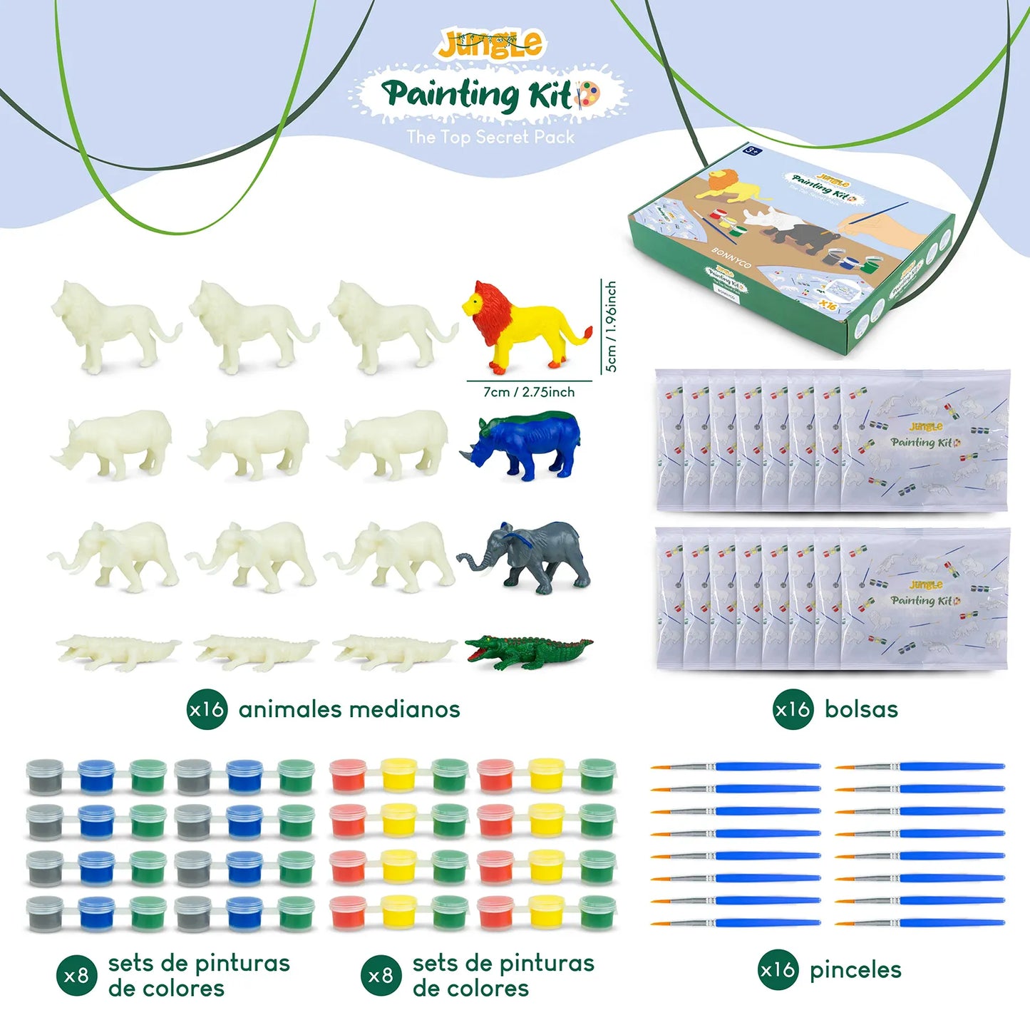 Figuras de Animales de la Jungla para Pintar