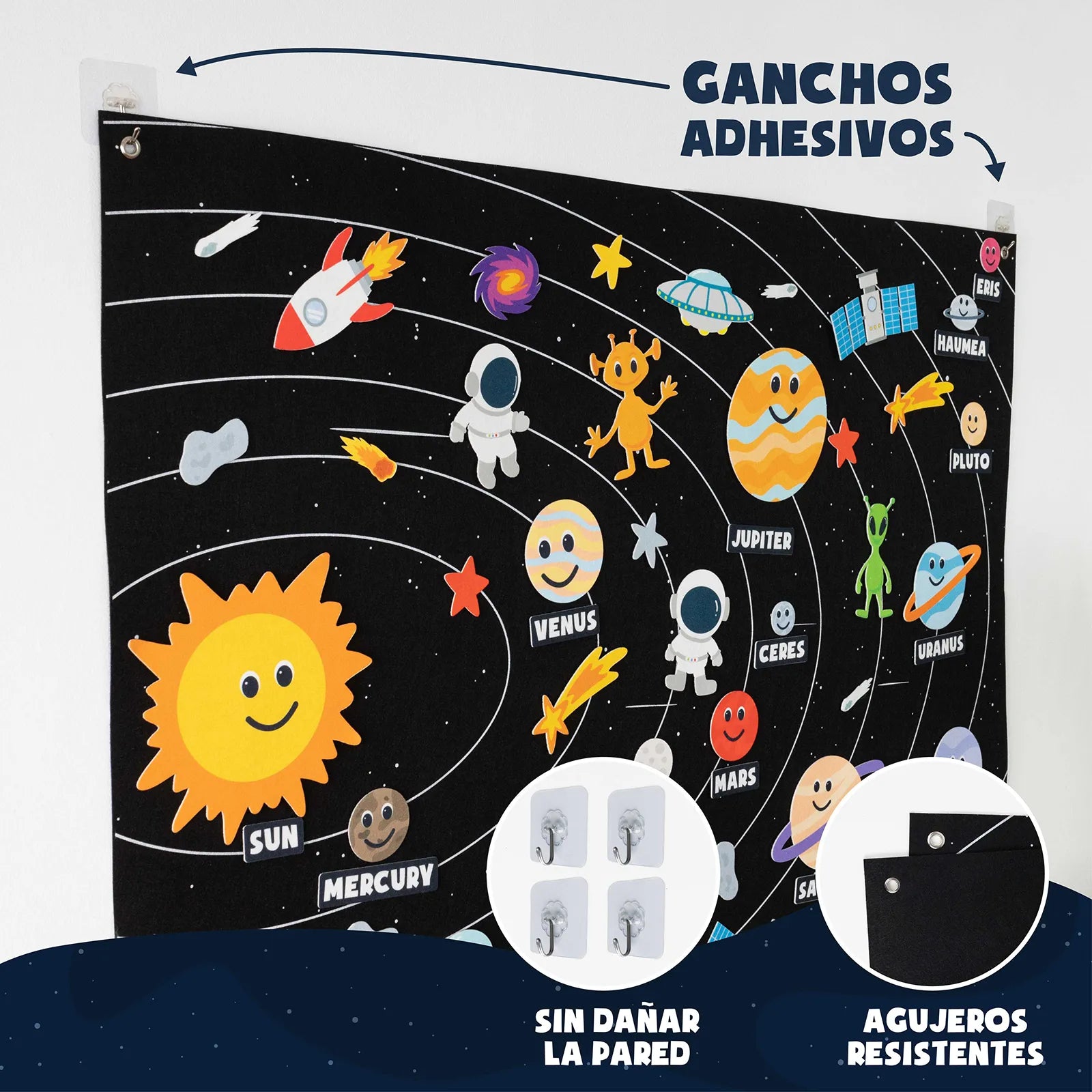 Panel Sensorial de Fieltro del Sistema Solar
