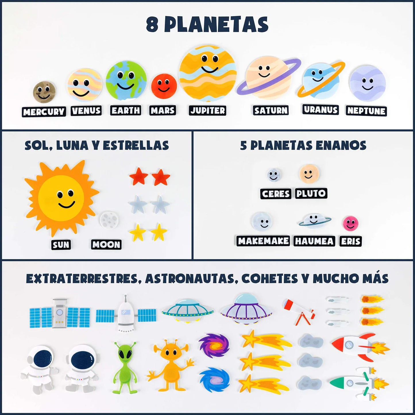 Panel Sensorial de Fieltro del Sistema Solar